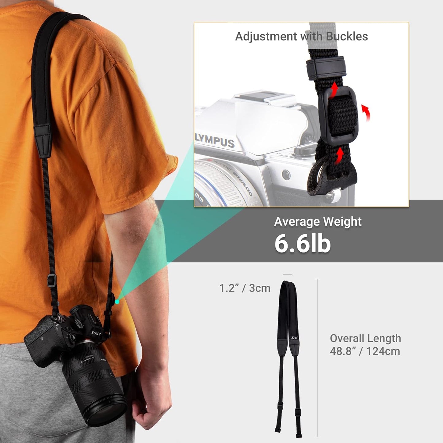 Quick Release Camera Neck Strap for Airtag - Compatible with Canon, Nikon, and Sony Mirrorless Cameras