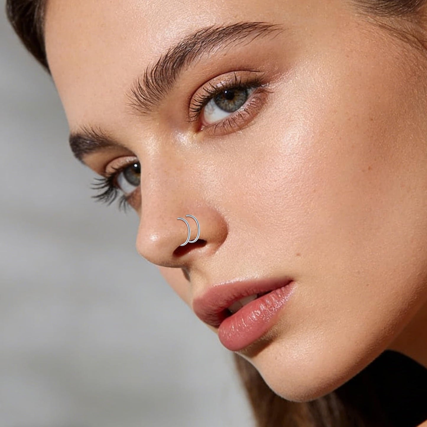 JFORYOU FORYOU Fake Nose Ring Fake Nose Piercing Fake Nose Hoop Rings for Women Faux Nose Piercing Clip on No Pierced Non Piercing Faux Body Piercing Jewelry for Women Men