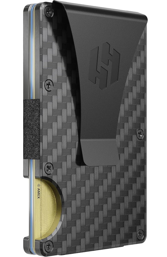 Hayvenhurst Wallet for Men - Slim RFID Blocking Metal Wallet with Money Clip, Minimalist Front Pocket Credit Card Holder, Small Mens Wallet