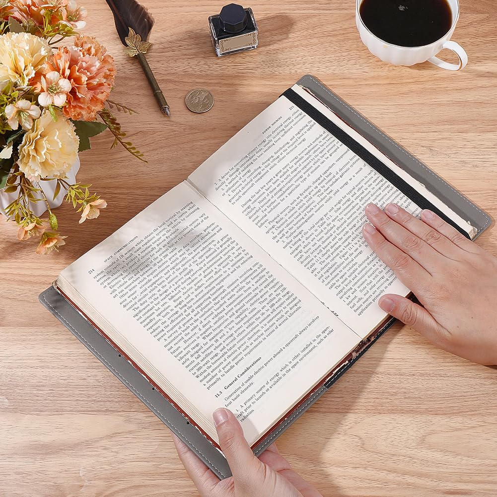 CRASPIRE A5 Leather Book Sleeve with Card Slots Waterproof Notebook Cover Tan PU Envelope Folder Business Briefcase Reusable Leather Portfolio Organizer for Book Lover Classmate Gifts