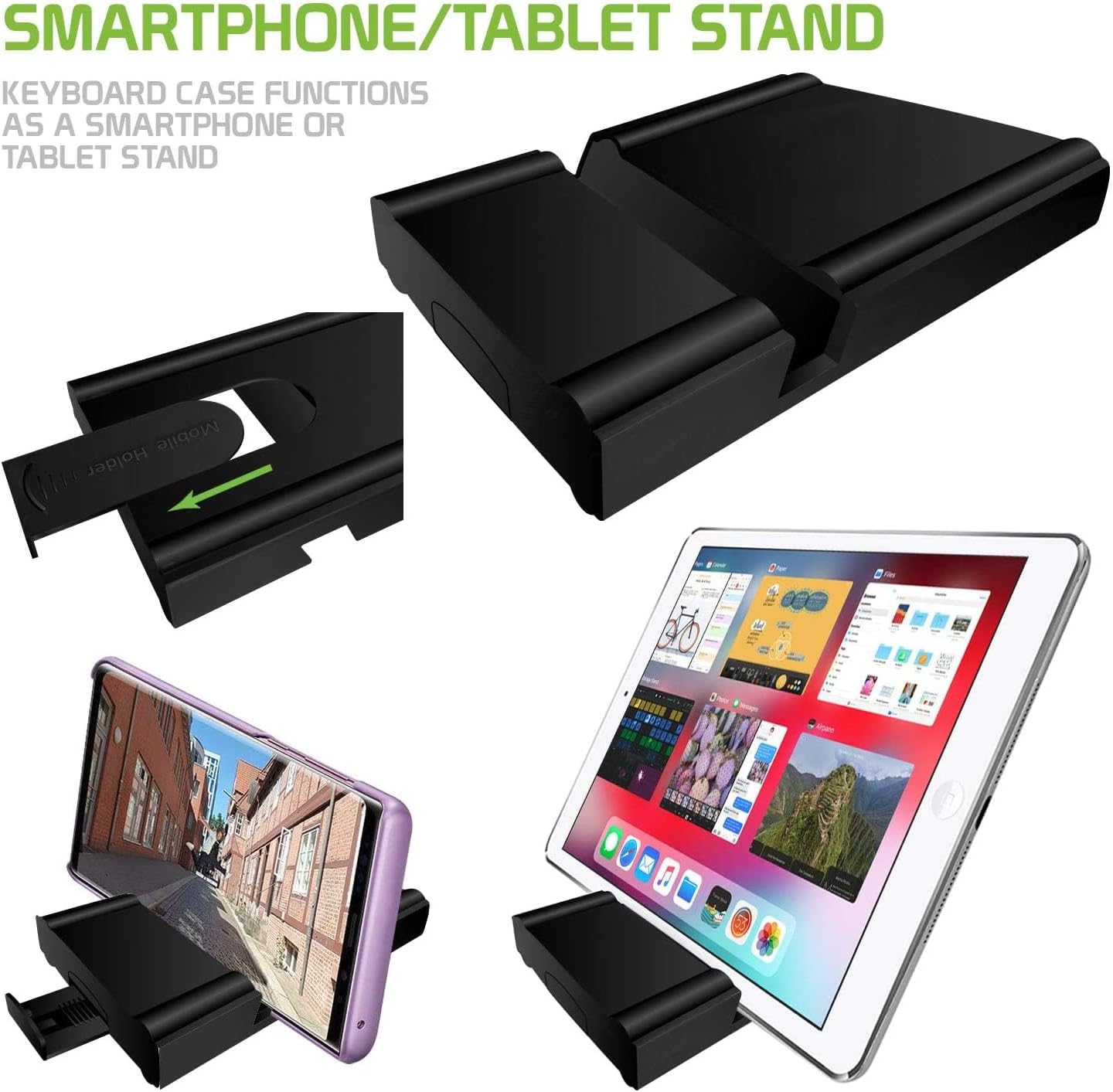 Tek Styz 511 Wireless Bluetooth Keyboard Compatible with Spice Mobile X-Life Pro Built-in Phone Holder/Stand-Ultra Slim