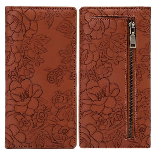 Bakurok Wallet Women Slim Thin RFID Blocking Bifold Floral Minimalist Vegan Leather Card Holder with Zipper Pocket ID Window