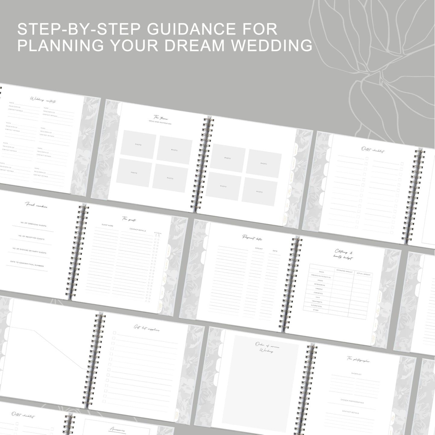 &And Per Se Wedding Planner Book and Organizer - Wedding Planning for Bride, Engagement Gifts for Couples, Future Brides and Grooms (Mystic Grey)