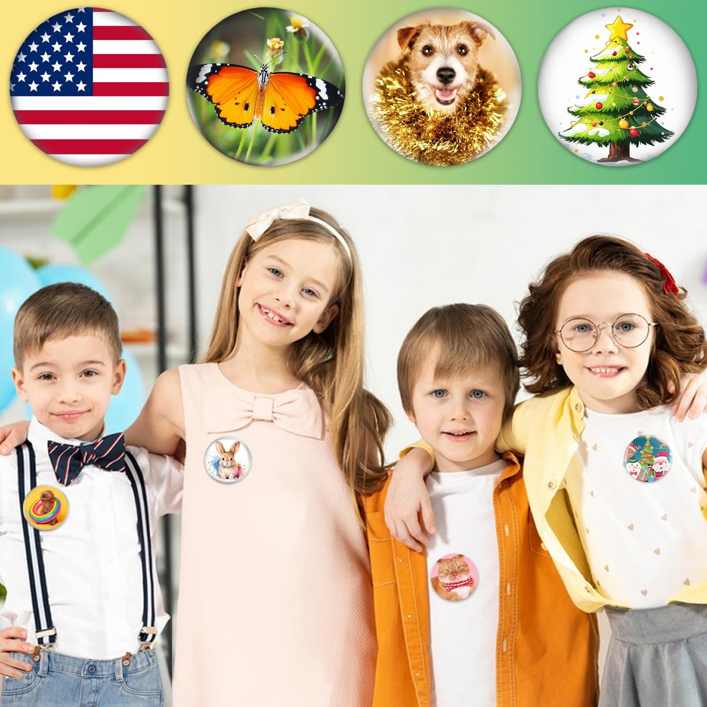 100 Sets 75mm/3" Button Maker Supplies, Complete DIY Supplies for Custom Buttons & Badges, Metal Covers, Metal Backs& Clear Film for Button Maker Machine, Pin Maker, Badge Button Press