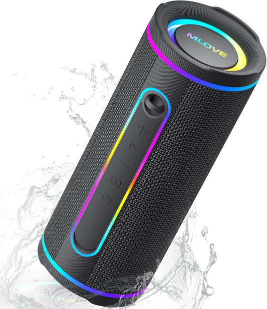 MLOVE E80 IPX7 BT5.4 30W, Speakers Bluetooth Wireless, Portable Bluetooth Speaker with Aux Input, Micro SD Card Slot