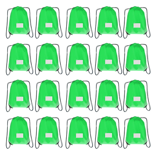 Drawstring Backpack Bulk 20 Pcs Draw String Bags DIY Gym Sports Traveling Yoga Cinch Bag Sackpack Drawstring Memo Card (green)