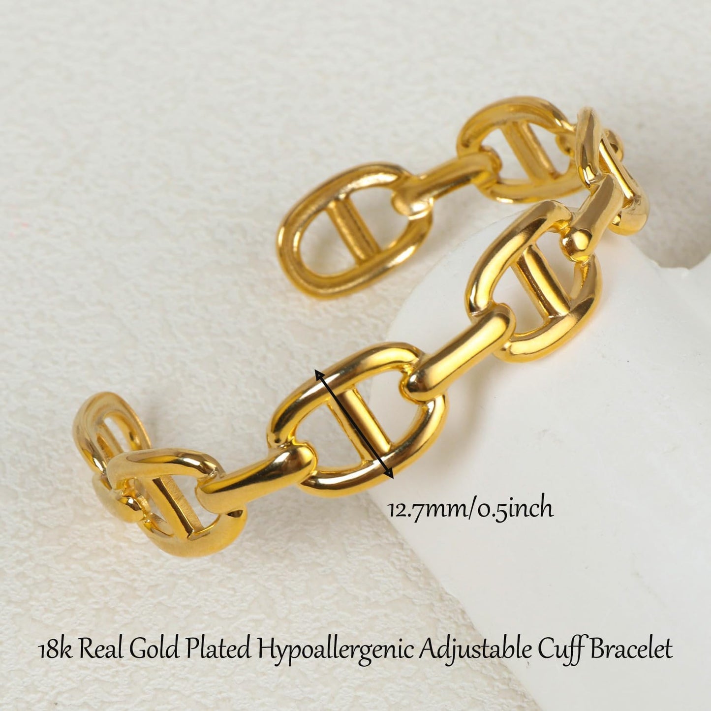 TaYolnFaSo Leaf Cuff Bangle Bracelet for Women 18k Gold Plated Adjustable Wrist Bangle Cuff Bracelets Jewelry Gift for Wife Girlfriend Mother Wedding Prom Birthday Gift