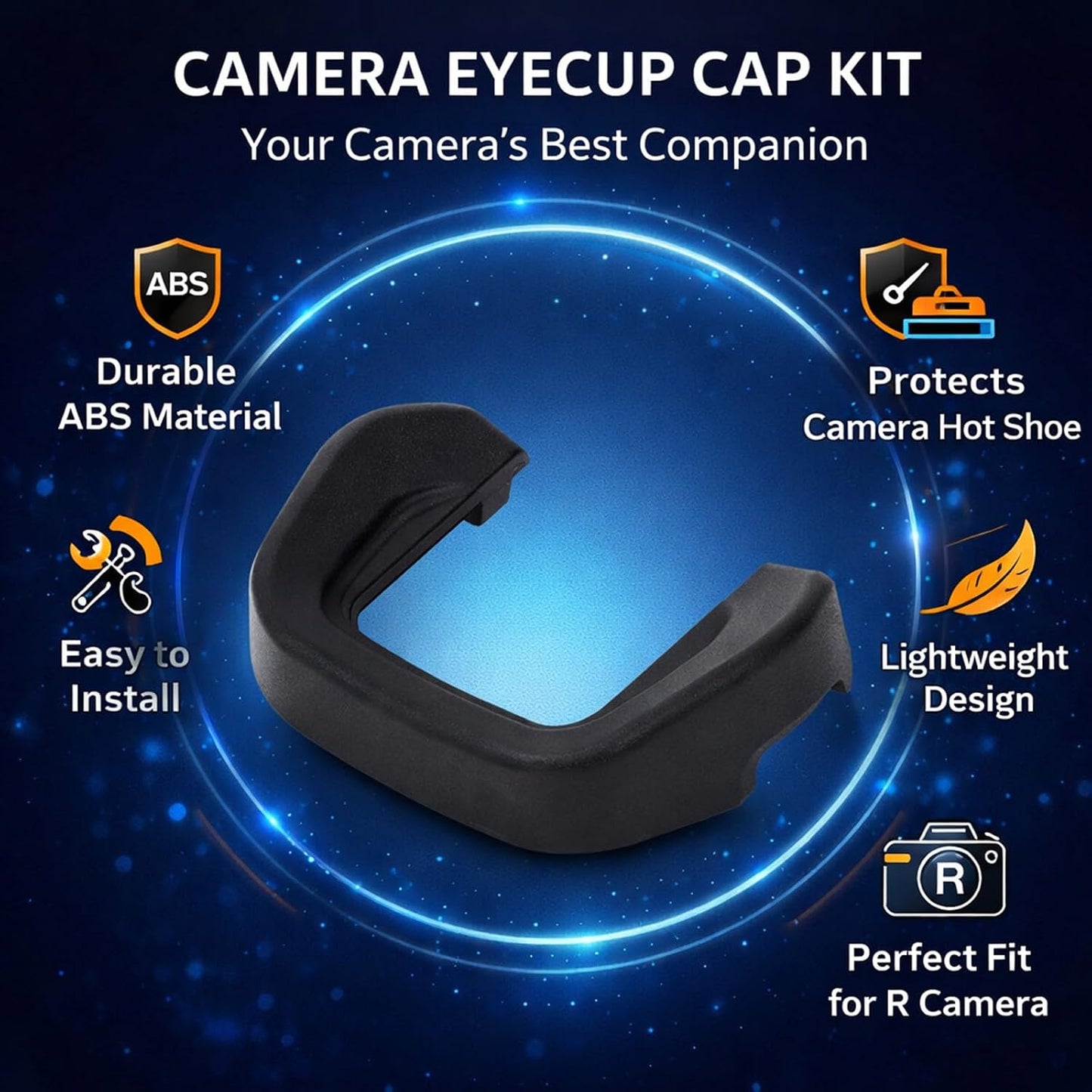 Camera Eyecup with Level Hot Shoe Kit, ABS Material, Compatible with R Camera - Protects Viewfinder, Reduces Fatigue