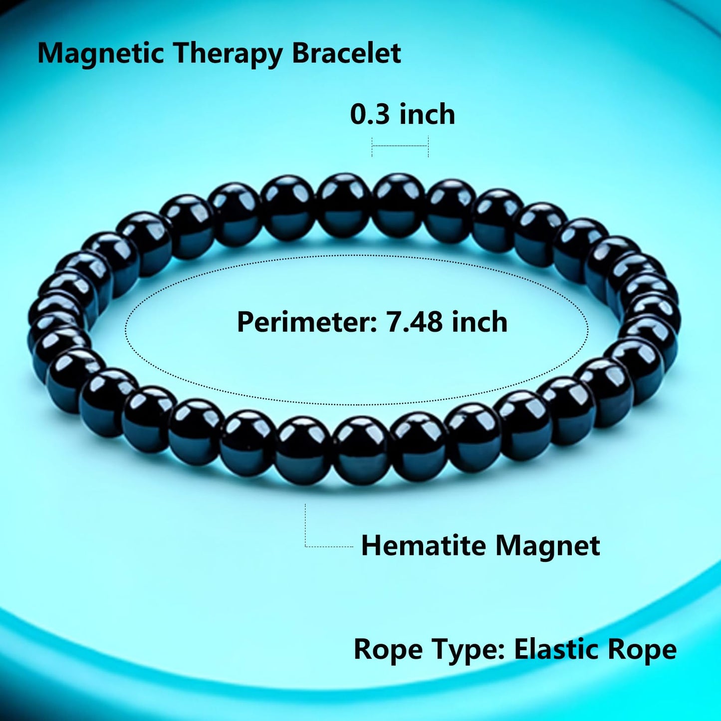 Drkao 4 Pack Magnet Bracelets for Health, Pain Relief Magnetic Hematite Bracelets for Woman Man, Health Magnets, Traditional Magnetic Therapy Mom Presents