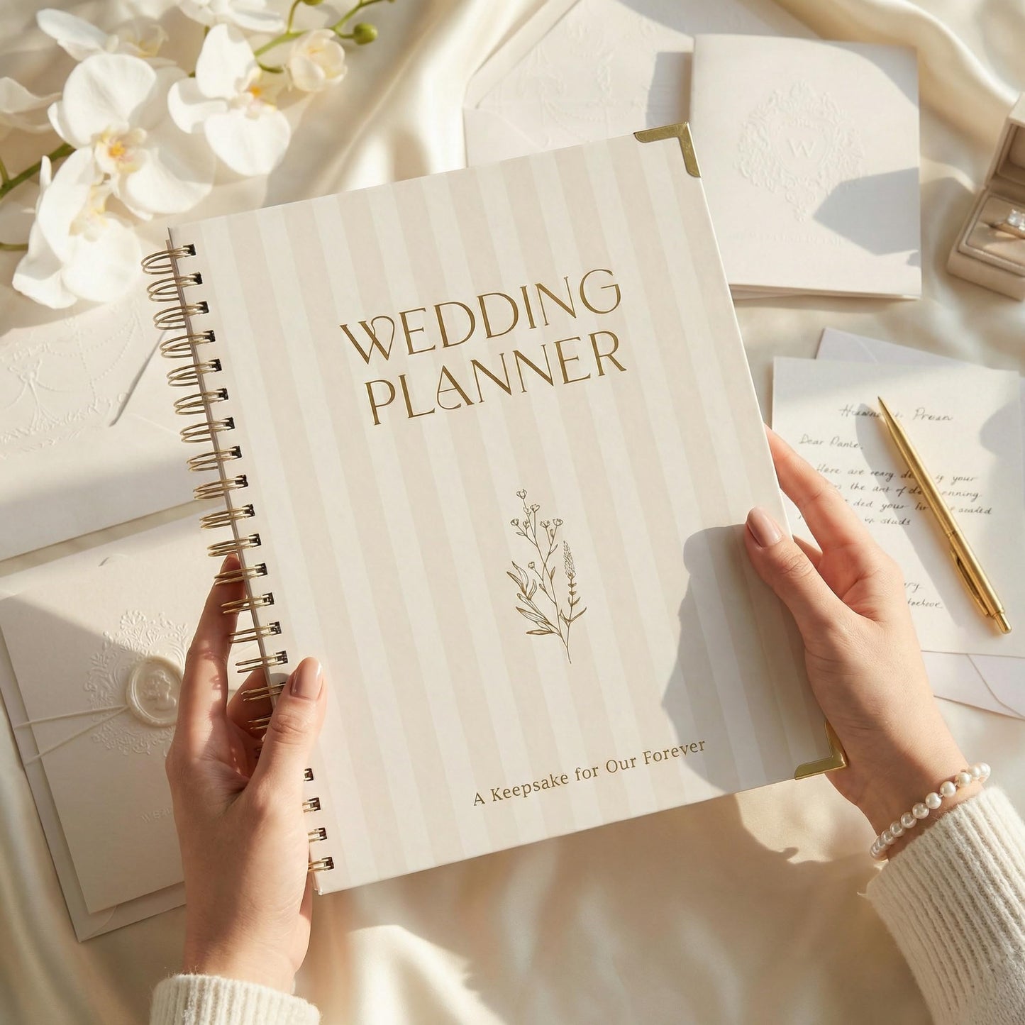 Beautiful Wedding Planner Book and Organizer - Perfect for Detailed Planning Of Your Big Day - Unique Engagement Gift for Newly Engaged Couples, Future Brides and Grooms