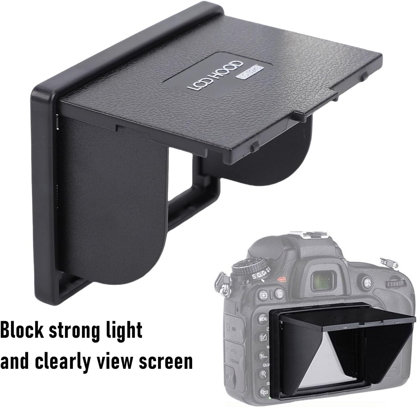 ASHATA 3.2in Camera Viewfinder Sunshade, Wide Screen Magnet Hood Viewfinder Professional Optical Sunshade Effectively