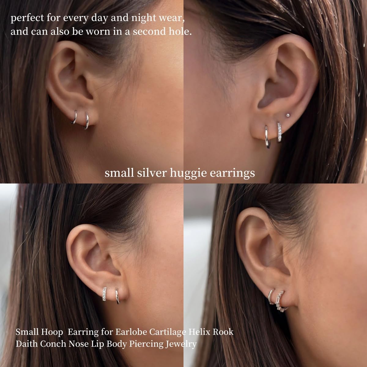 Gokeey Small Gold Huggie Hoop Earrings for Women 14K Gold Plated Lightweight Hoop Earrings Set for Women Hypoallergenic Earrings Gifts