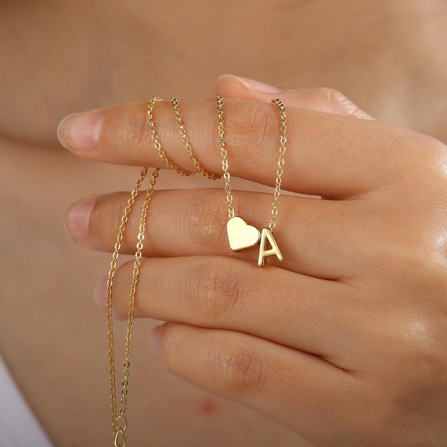 Turandoss Heart Necklaces for Women Trendy, Tiny Heart Initial W Dainty Birthday Gifts Initial Necklaces for Women Jewelry