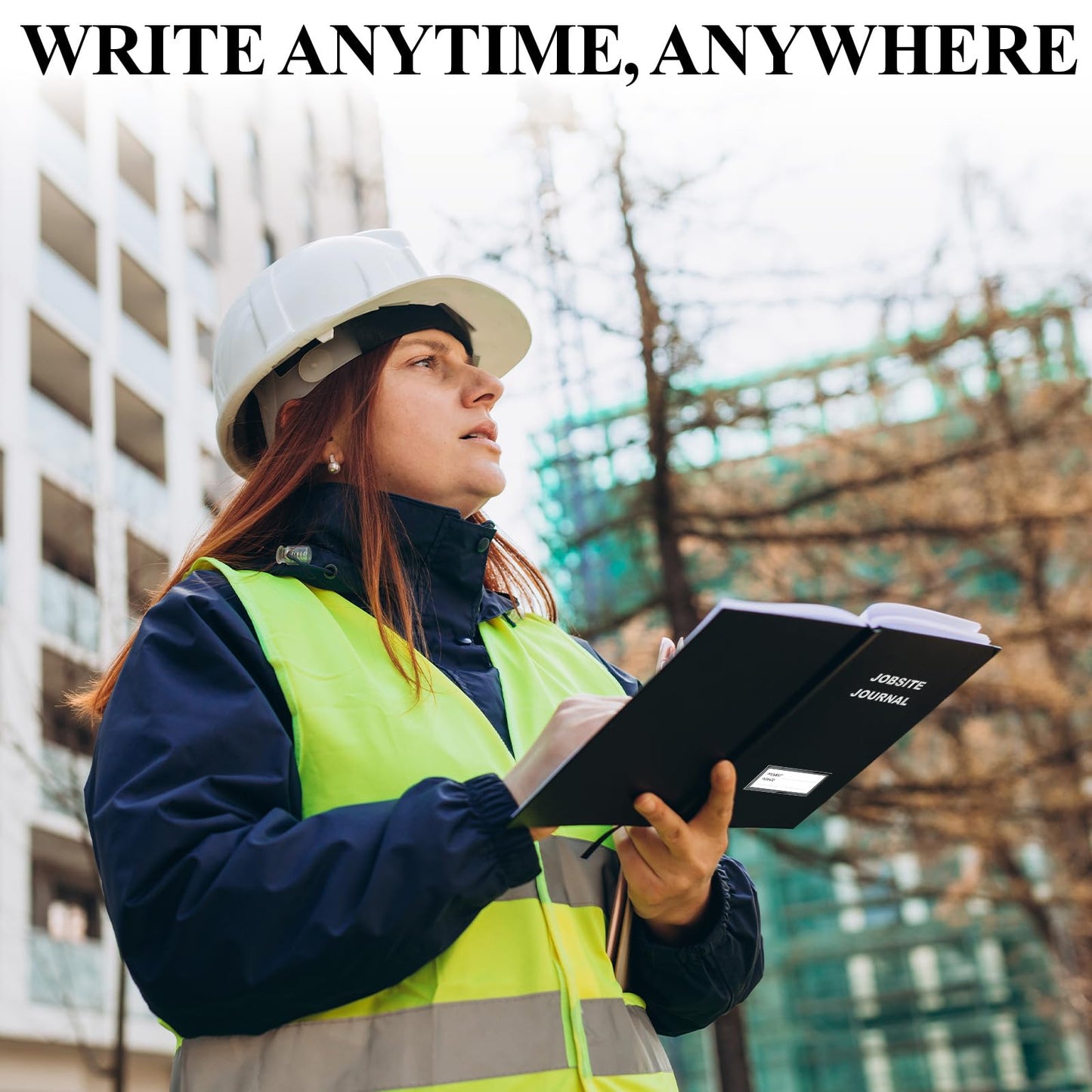 chiazllta Jobsite Journal 7x10 Inch Construction Daily Log Undated Daily Log Record Construction Planner with PU Leather Cover Work Project Management Notebook