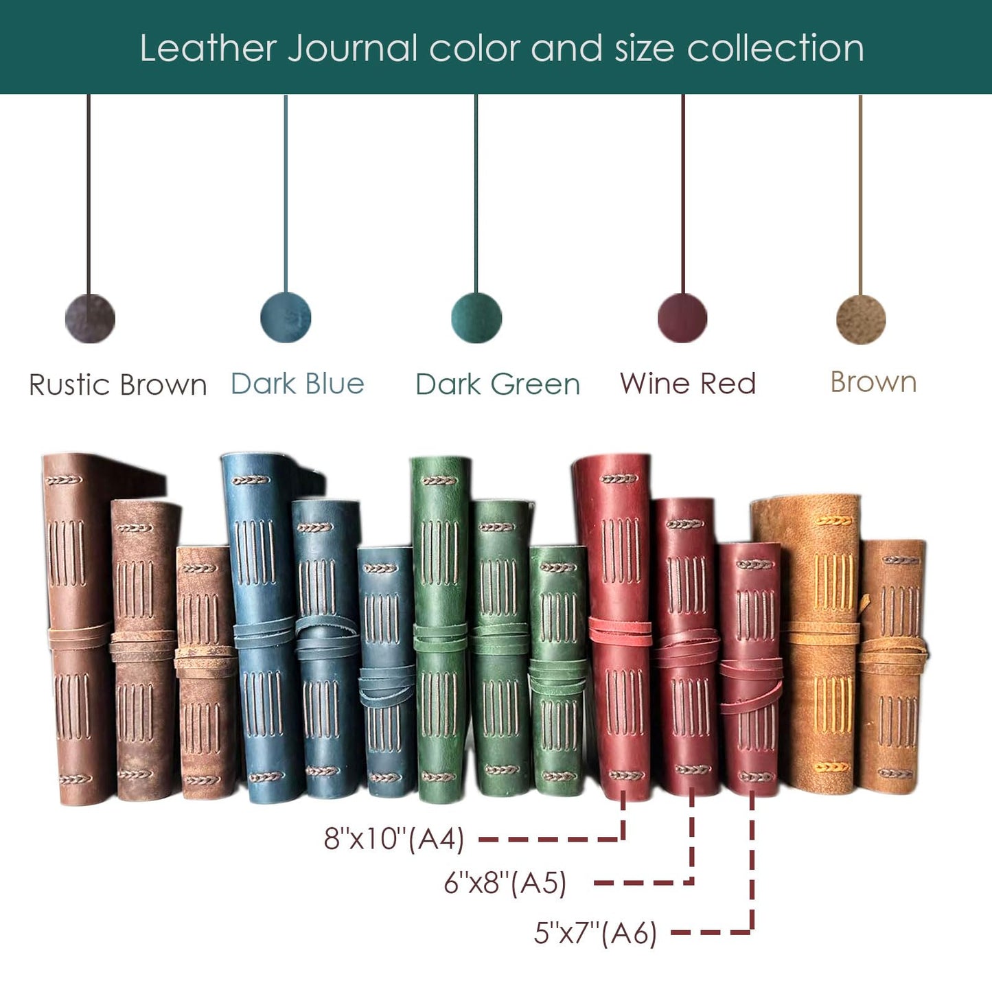 Red Notebook Journal - Genuine Leather Journals for Writing Small Size Diary 5.5x7.5 Inch, Notepad For Women and Man, Gifts,Work,Travel Wine Red