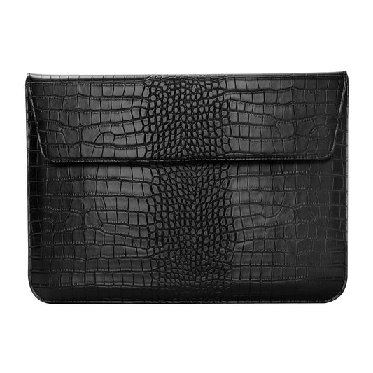 MOSISO Laptop Case 13 inch, 13 inch Laptop Sleeve Compatible with MacBook Neo 13 A18 Pro A3404 Air M4 M3 M2 M1 2026-2018 / Pro M2 M1 2026-2016, Crocodile Grain PU Leather Flap Case Bag, Black