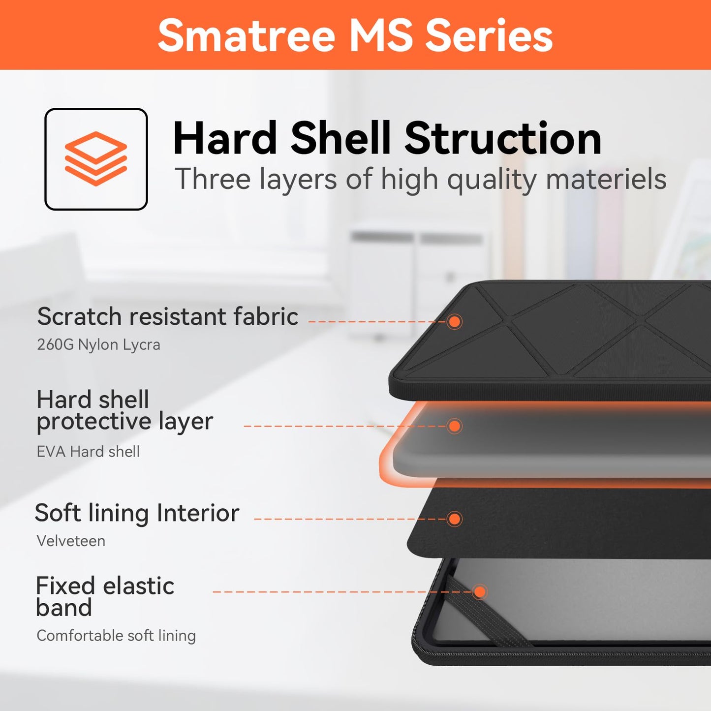 Smatree MS83T Hard EVA Protective Sleeve Case with Stand Compatible for 16 inch HP OmniBook X Flip Next Gen AI 16/X FlipNGAI 16, for 16 inch OmniBook 7 Flip 16 2-in-1 Laptop Next Gen AI PC