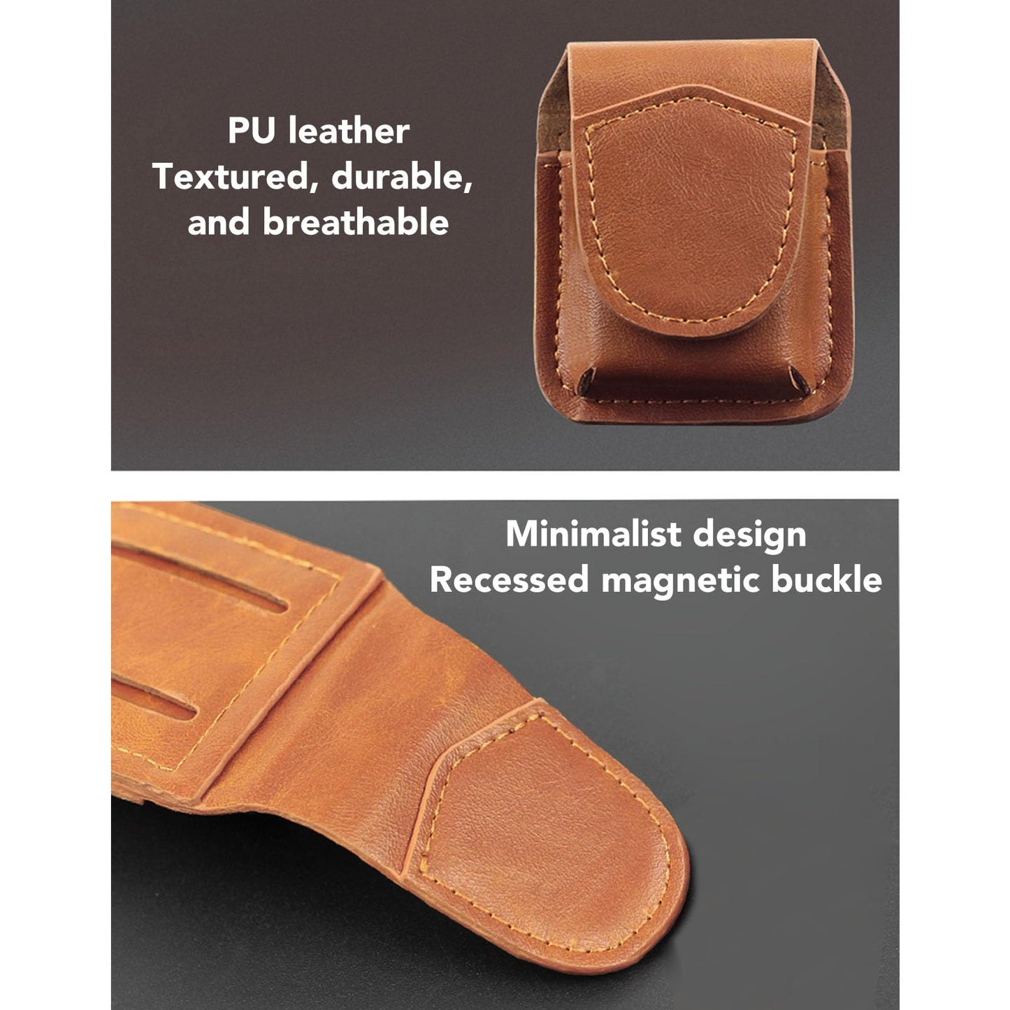Lighter Holder with Belt Loop, PU Leather Lighter Pouch Holder Case, Anti Scratch Protective Storage Case (Brown)