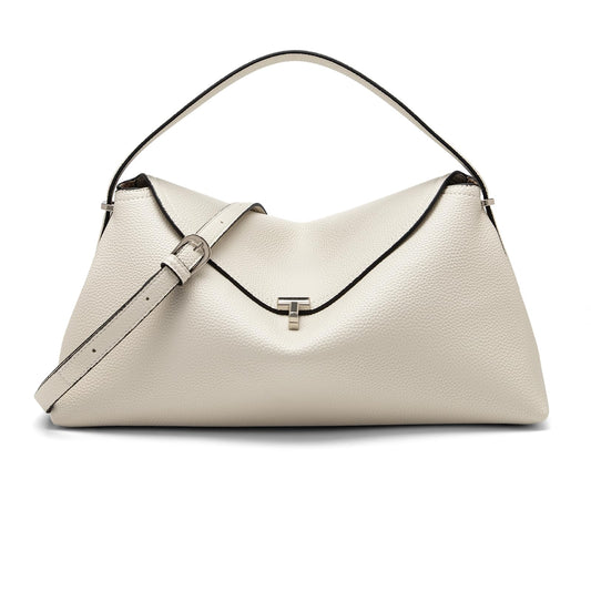 NGGU White Leather Crossbody Bag for Women, Multiple Compartments for Everyday & Travel