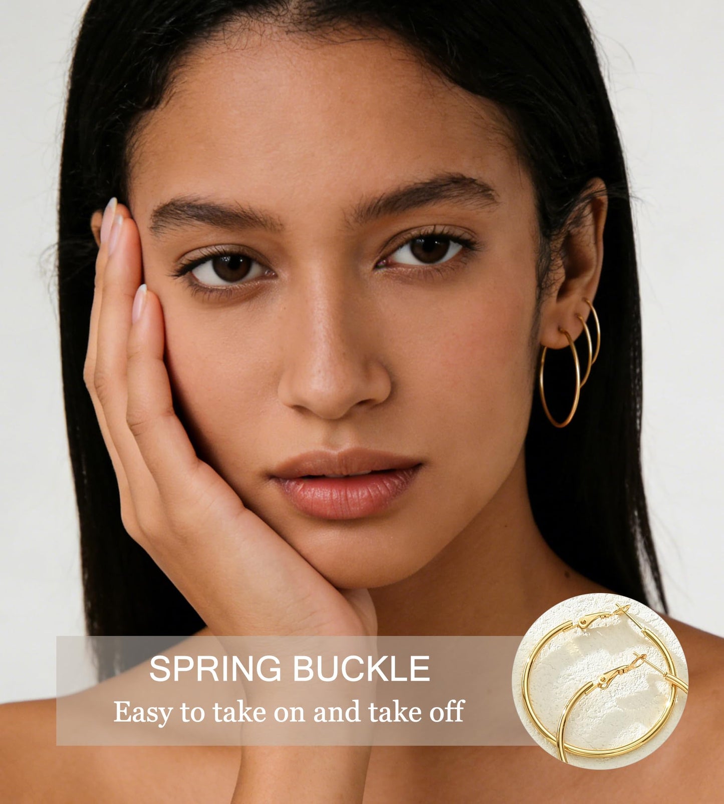 Gold Hoop Earrings Set for Women, 18 Pairs Hypoallergenic Statement Open Pearl Hoops Earring for Multipack, Gold Chunky Hoop Earrings for Women Trendy Jewelry