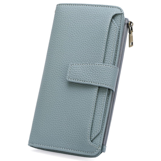 GAEKEAO Women Wallet RFID Blocking Leather Bifold Compact Card Holder Ladies Travel Wallet Purse, Large Capacity Wristlet