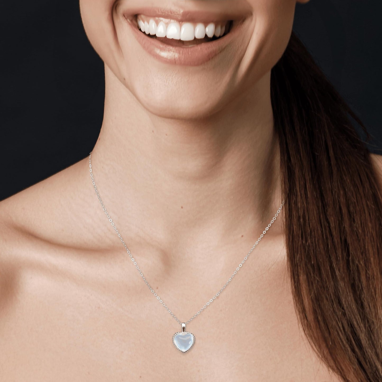 LUMILOVE New Beginning Moonstone Sterling Silver Necklace for Women, New Beginning Gifts for Women, New Job Gift, Divorce Gifts for Women, Graduation Christmas Gift, Minimalist Moonstone Jewelry