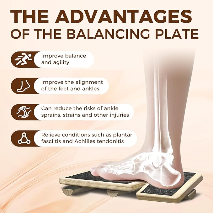 Ankle Balance Board for Stability Training, Sprain Rehabilitation and Posture Correction, Home Gym Equipment for Single Leg Balance Board Fitness and Strength Training