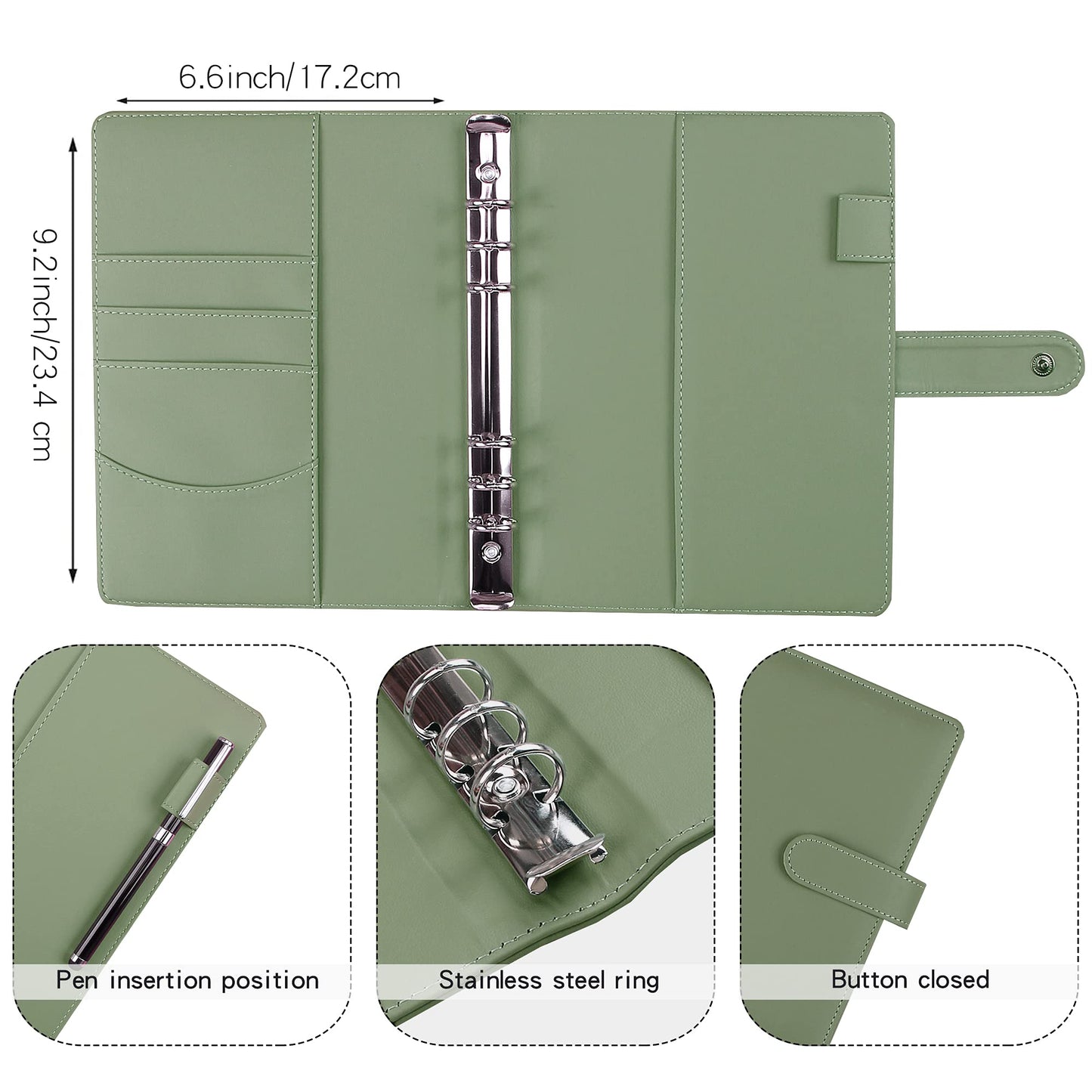 LXWHYP Money Saving Binder, Savings Challenges Book with for Cash Envelopes, 12pcs Zipper Envelopes A5 Budget Binder, Budget Planner for Managing Budgets and Saving Money -(Green-9.2IN)