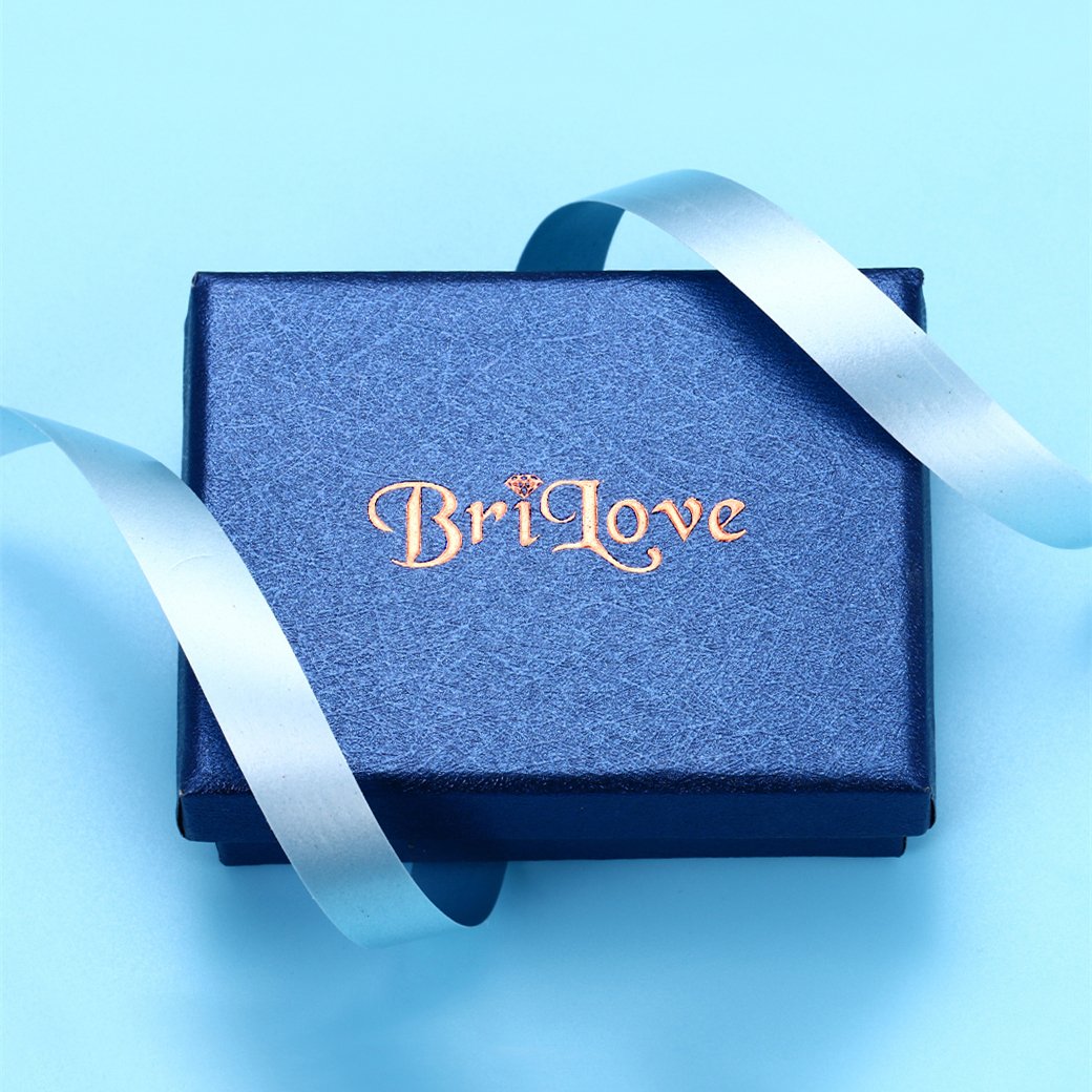 BriLove Wedding Bridal Dangle Earrings for Women Emerald Cut Crystal Infinity Figure 8 Chandelier Jewelry Clear Black-Silver-Tone