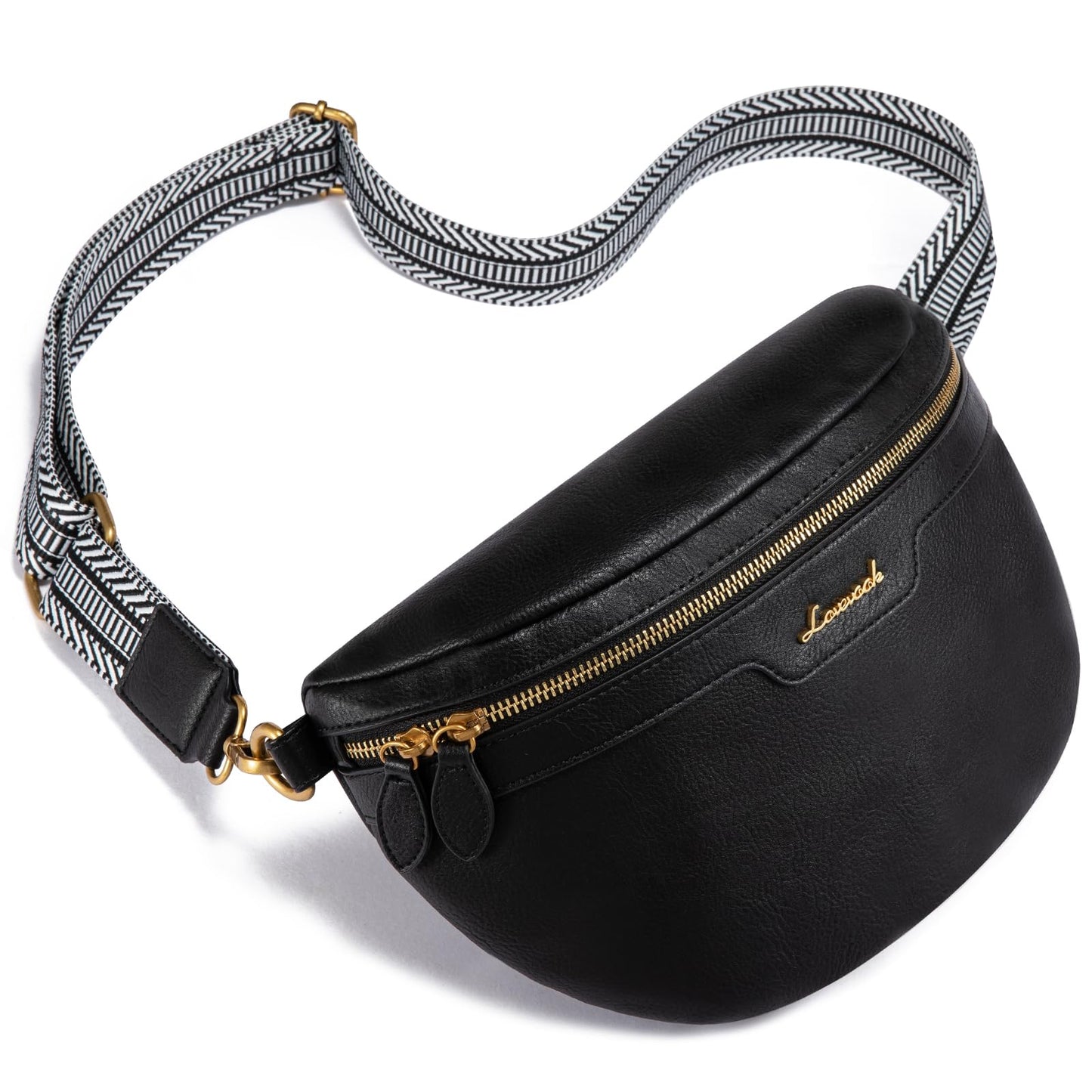 LOVEVOOK Fanny Packs for Women Cross Body, Vegan Leather Belt Bag for Women, Waterproof Sling Purse Fashion Waist Pack Designer Chest Bum Bag with Boho Style Strap