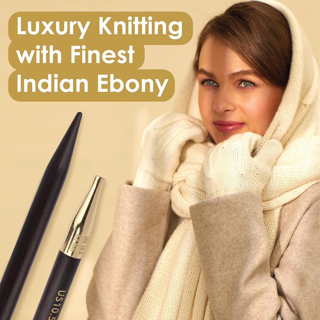 Lantern Moon Ebony Wood Interchangeable Circular Knitting Needles 5" (13cm) | US Size 11 (8mm)