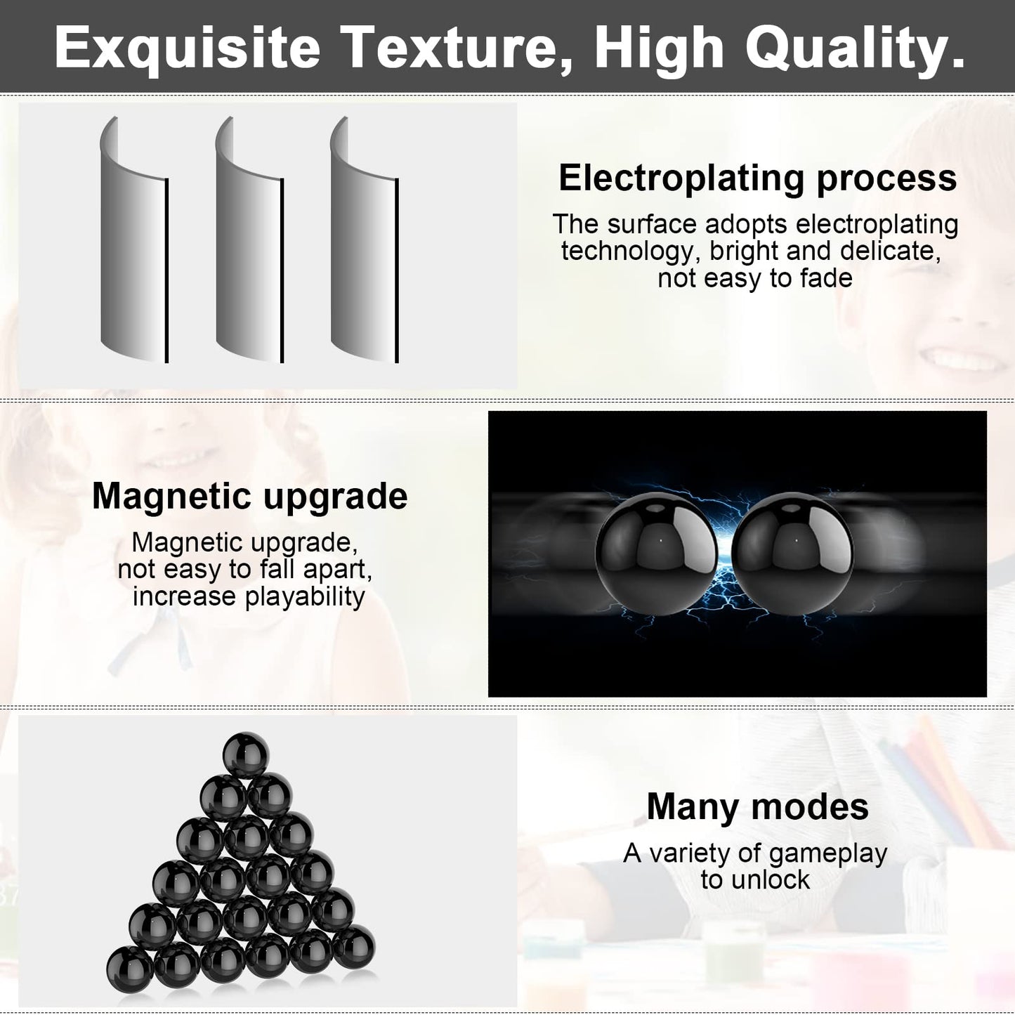 YISHIDANY 21Pcs Magnet Black Ball Fidget Toy, DIY Hematite Stones Toys for Adults, Science Kit for Anxiety Relief, Magnetic Rattle Snake Birthday Easter Gift Egg Filler Stuffer Party Favors