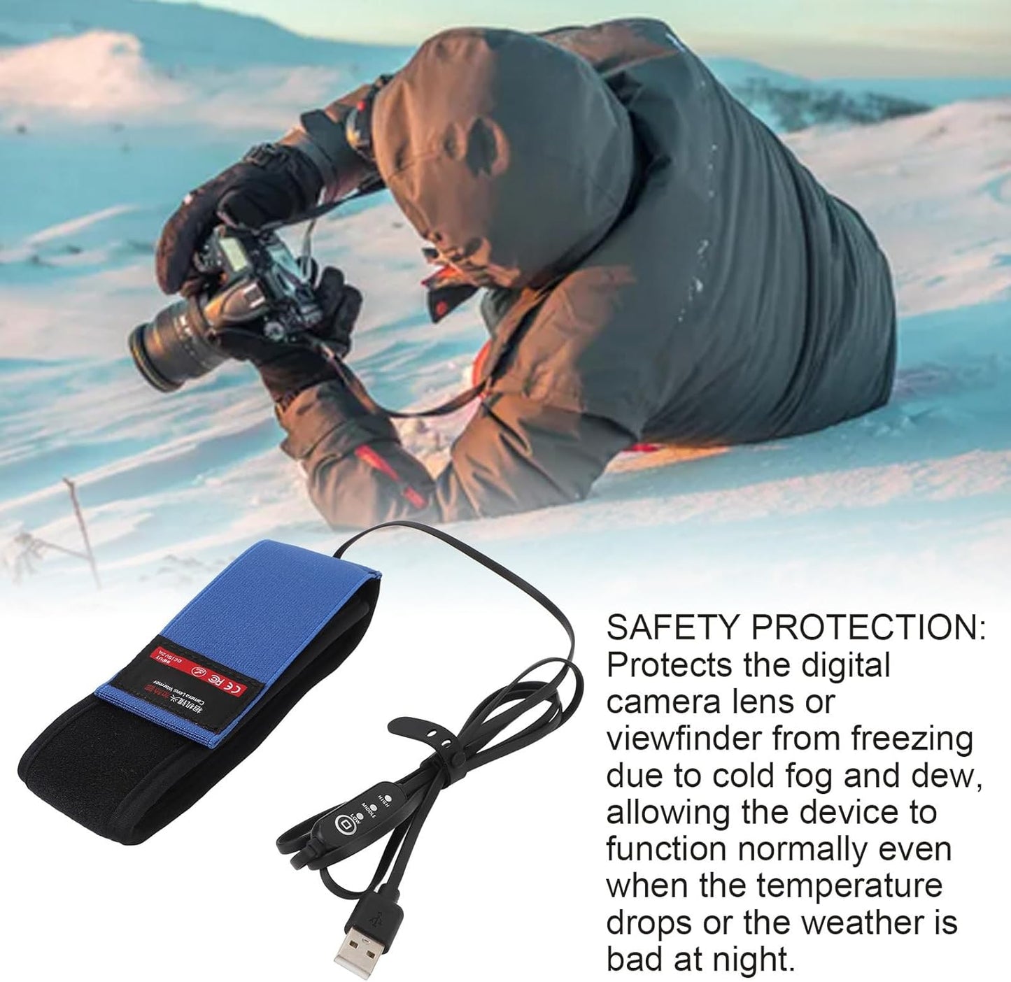Zopsc 3 (425mm) Lens Heater Strip, Temperature Adjustable USB Dew Heater for Telescopes, Cameras, and Viewfinders