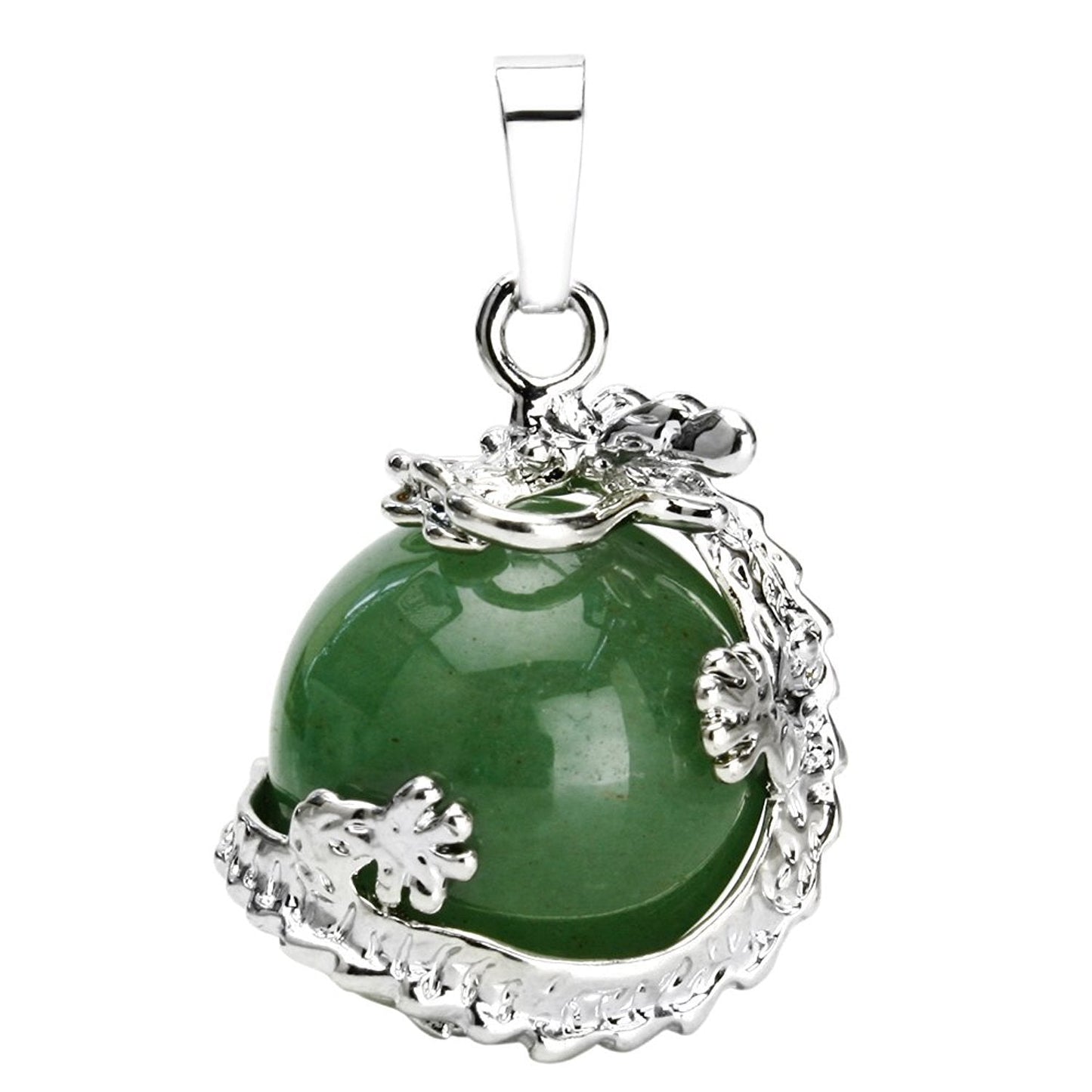 JEWELRIESHOP Dragon Necklace Chakra Reiki Healing Crystal Pendant Gemstone Necklace for Women Men