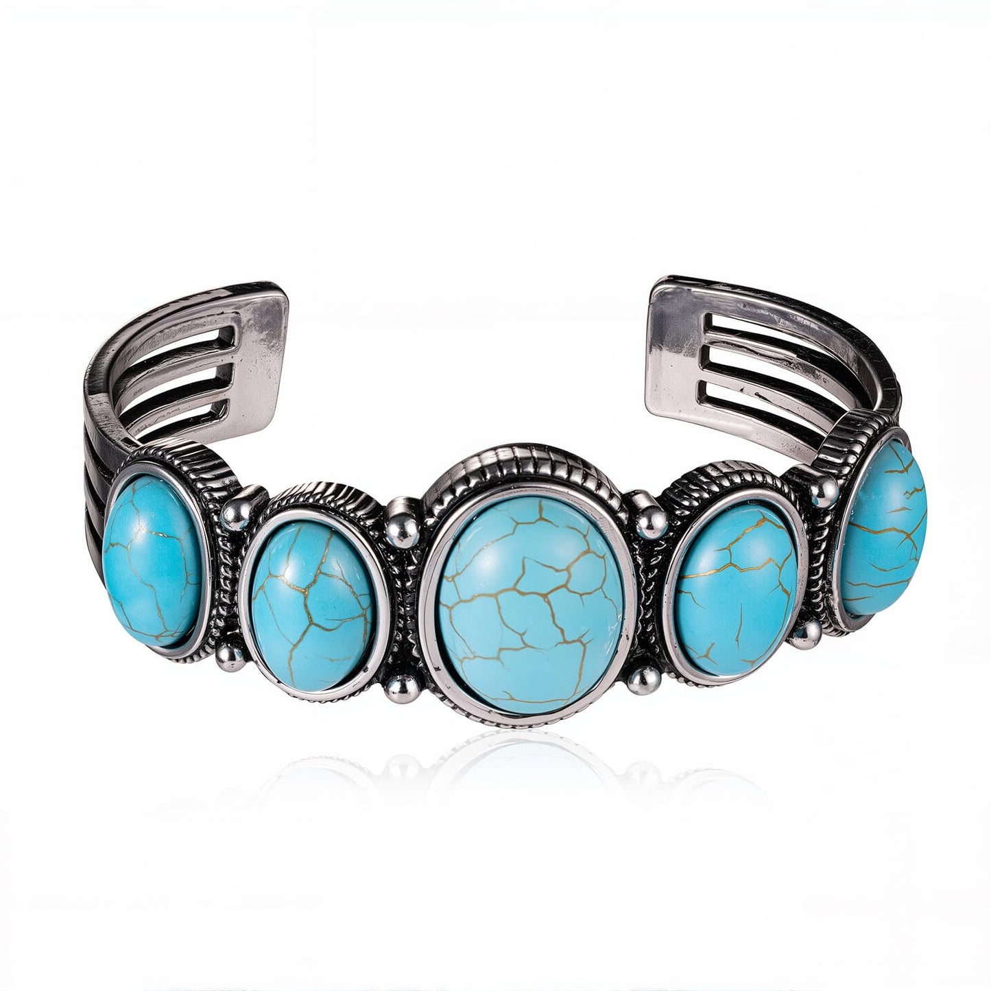 Montana West Rustic Couture's Jewelry Western Turquoise Cuff Bangle Bracelet Bohemian Vintage Elastic for Women Cowgirl RCW-WH02TQ