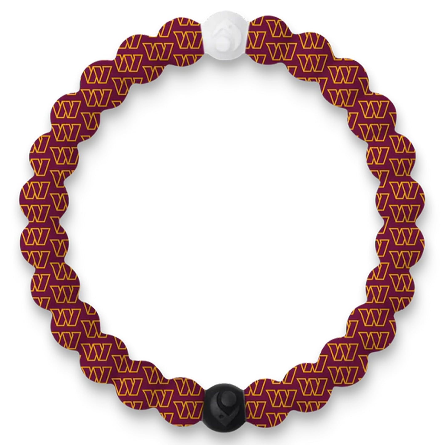 Lokai Silicone Beaded Bracelet for Men & Women, NFL Football Collection - Washington Commanders, Medium - Silicone Jewelry Fashion Bracelet Slides-On for Comfortable Fit