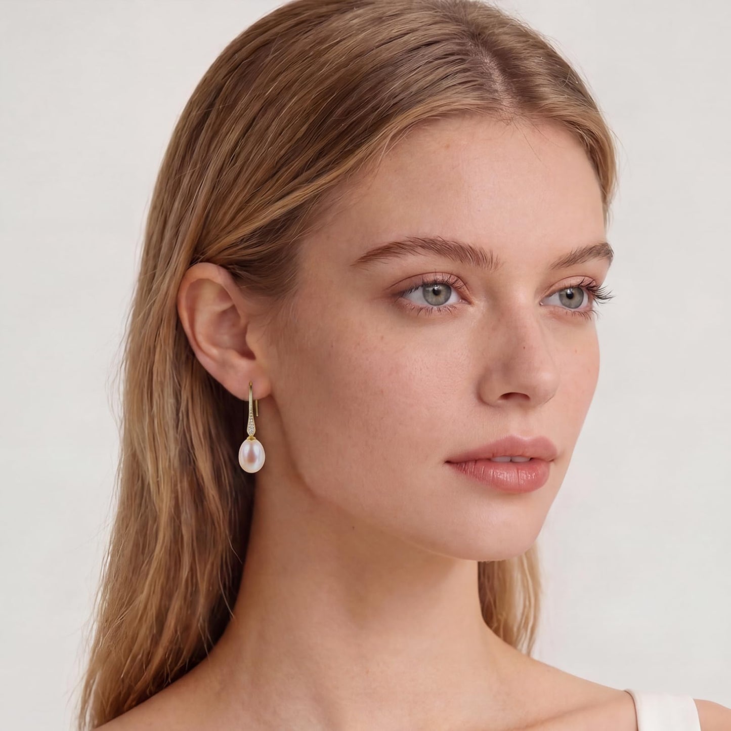 Pearl Drop Earrings for Women, Gold Plated & 925 Sterling Silver, Pink & White Dangle Earrings, Dainty Cute Elegant Bridal Wedding Gift for Her