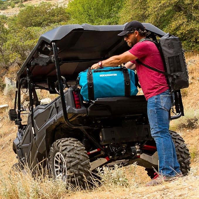 Waterproof Duffle Bag for Travel and Camping with Roll-Top Closure, Durable, All-Weather, and Versatile Dry Bag - Rockagator Mammoth Series (60 Liter, Grey/Black)