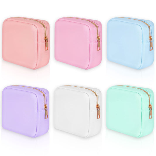 Sweetude 6 Pcs Nylon Makeup Bag Travel Nylon Pouch Zipper Cosmetic Bag for Purse Women Girls Organizer Makeup Pouch for Valentine Birthday Wedding Mother's Day Graduation Gifts(Mini,Assorted Color)