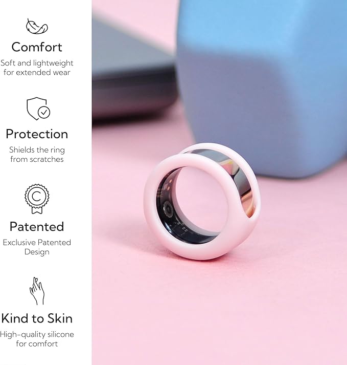 Rinfit Smart Ring Protector - Silicone Ring Enhancer for Active Lifestyle and Gym - StyleFit U.S. Design Patent - Pink, Size 9