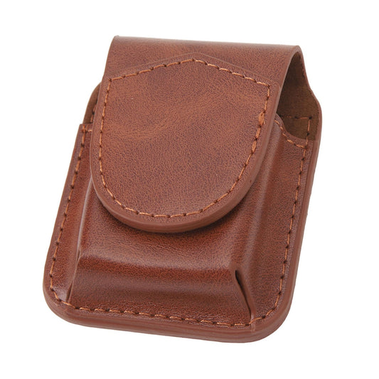 Leather Lighter Case with Belt Loop, Classy Lighter Pouch with Anti Scratch, Soft Lining, Magnetic Buckle, Lighter Waist Case for Outdoor (Brown)