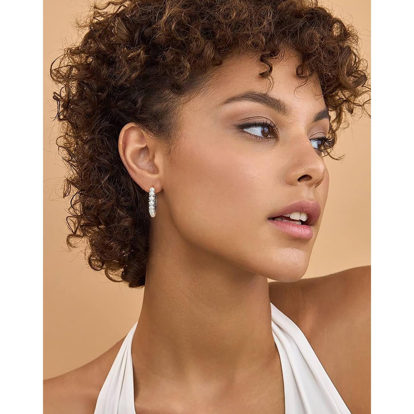 GLOQUAT Silver Plated Freshwater Pearl Hoop Earrings for Women S925 Silver Post Hypoallergenic Vintage Pearl Hoops for Women Trendy Everyday Earrings with Pearls Gold Hoop Earring Lightweight Jewelry