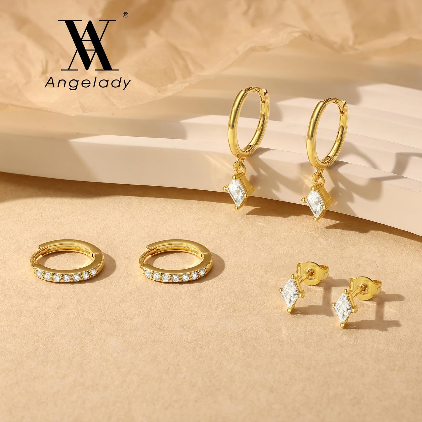 Gold Hoop Earrings Set for Women, Dainty 14K Gold Plated Cartilage Earring, Hypoallergenic Earrings Trendy Small Gold Earring Stacks Multiple Piercing, Huggies Earrings for Women