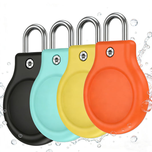 DEERLET for Airtag Holder with Metal U Lock, Air Tags-4 Pack Apple Airtag Keychain Holder,IPX8 Waterproof,360° Hard Protective,Secure Lock Air Tag Keychain for Airtag (1st & 2nd Gen)