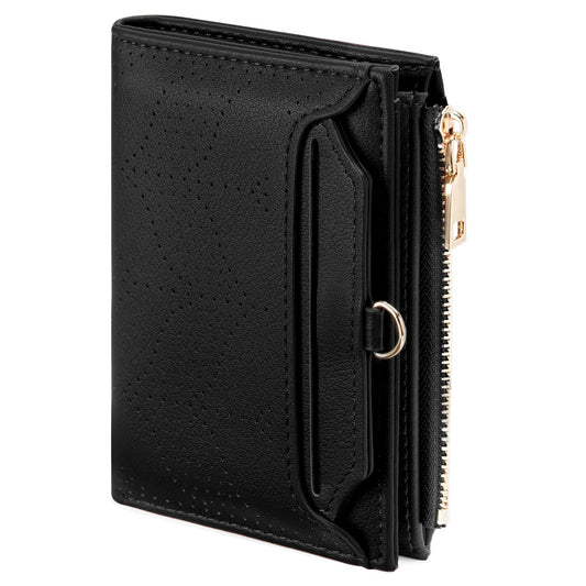 FALAN MULE Small Wallet Women RFID Blocking Bifold Compact Card Holder Vegan Leather Wallet for Women with ID Window