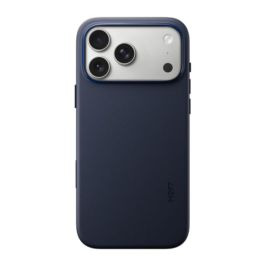 MOFT for iPhone 17 Pro Max Case- MOVAS Snap Case, MagSafe Compatible, Soft-Touch Vegan Leather, Classic Minimalist Design, Lightweight, Stain-Resistant & Camera Protection, Navy Blue