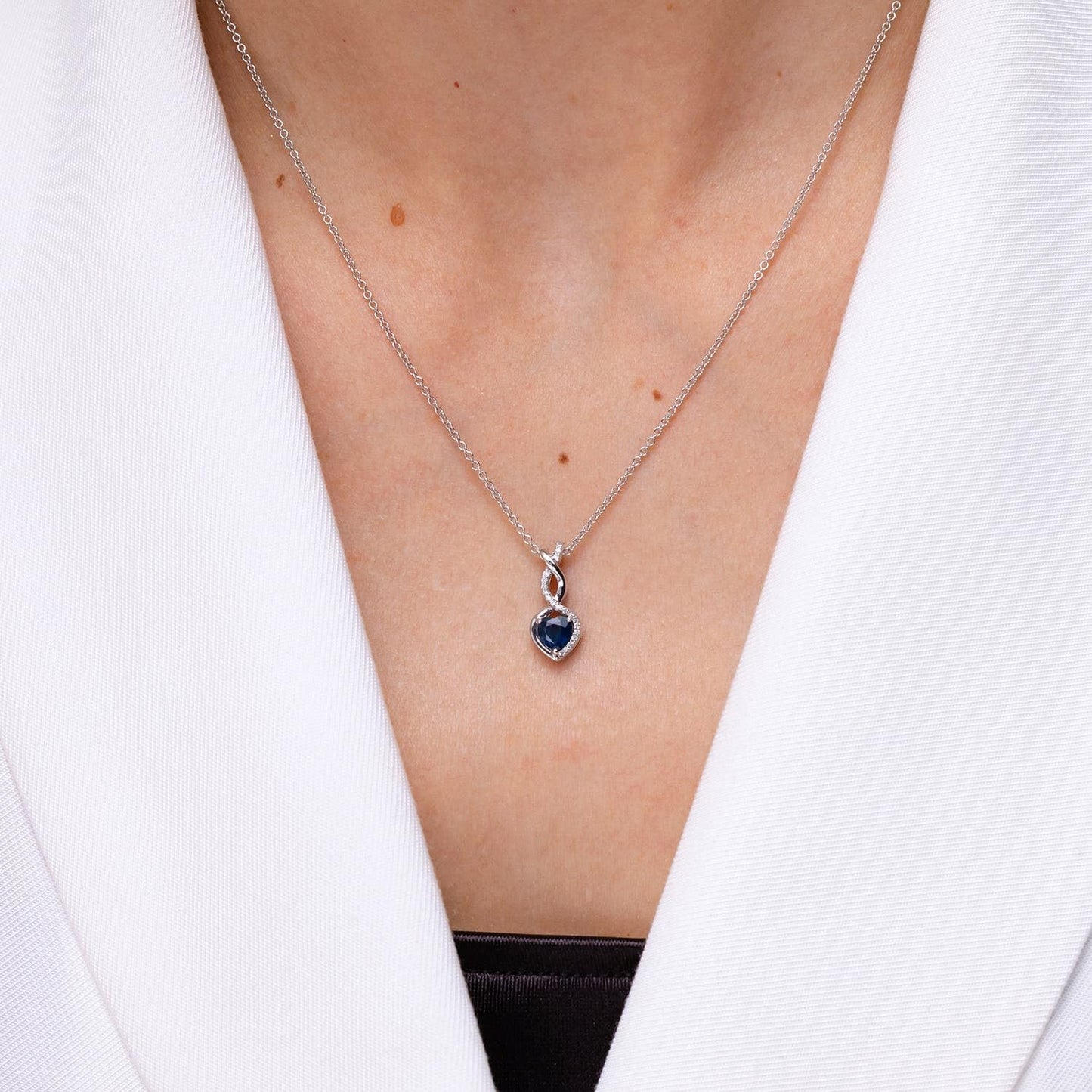 Angara Natural Blue Sapphire Pendant for Women | 0.3 ct Heart Shape Blue Sapphire Diamond Heart Pendant Necklace in Yellow Gold | September Birthday, Anniversary, Gemstone Jewelry Gift | AA | 4mm