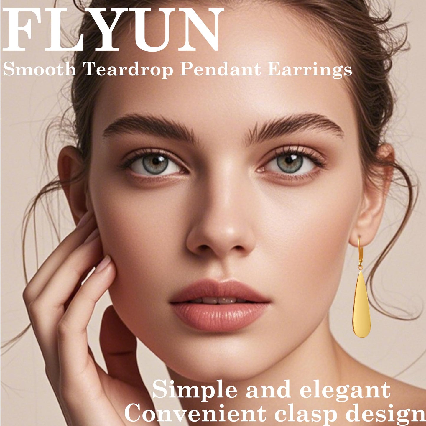 FLYUN 18k Gold Plated Long Teardrop Dangle Earrings For Women Trendy-Hypoallergenic Lightweight Leverback Dangle Earrings For Jewelry Gift(S&B&G&RB)