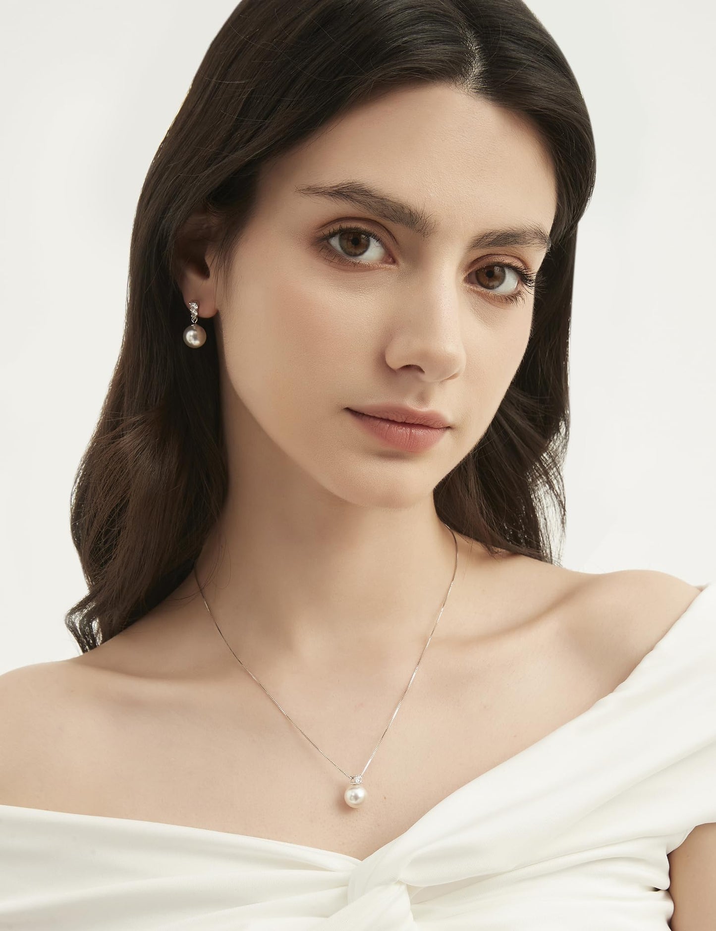 Mameloly Pearl Drop Earrings CZ 10MM Simulated Pearl Earrings for Women Dangle Trendy Jewelry for Women Hypoallergenic