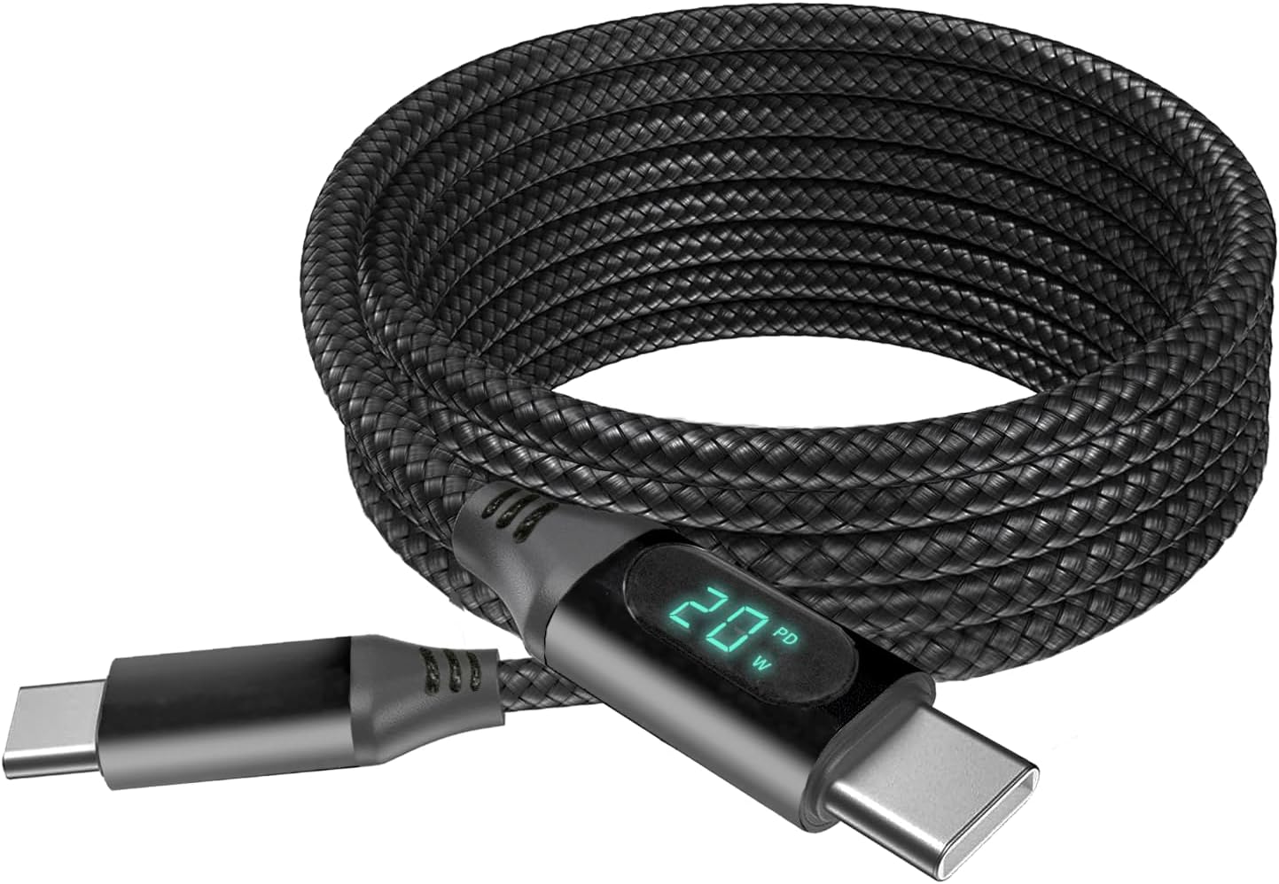 BoxWave TIMMKOO Q5 MP3 (6ft) (100W), Cable Compatible with WiFi Player - PowerDisplay PD Cable - USB-C to USB-C LED